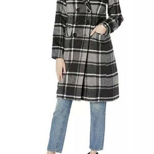 Urban Republic Black Grey Plaid Cozy Long Jacket S